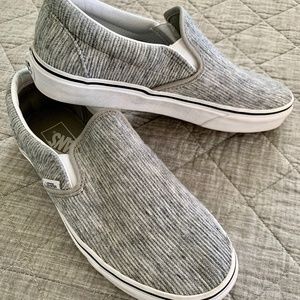 Vans Classic Slip-on (Gray Rib Knit) Size 8.5